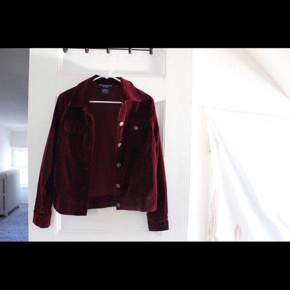 Red velvet suede jacket - Picture 2 of 3